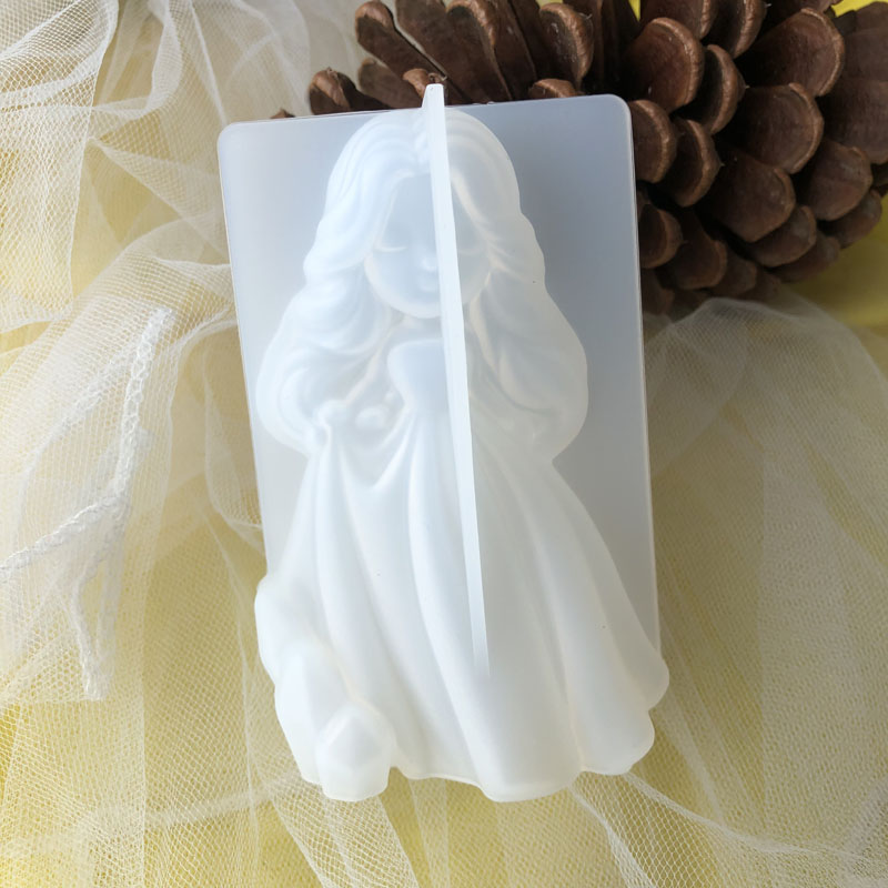 Candle Making Supplies For Beginners - 3D น่ารักเจ้าหญิงซิลิโคนเทียนแม่พิมพ์ Angel สาวสบู่เรซิ่นพลาสเตอร์ทําแม่พิมพ์ DIY มนุษย์ช็อกโกแลตเบเกอรี่เครื่องมือตกแต่งบ้านของขวัญ