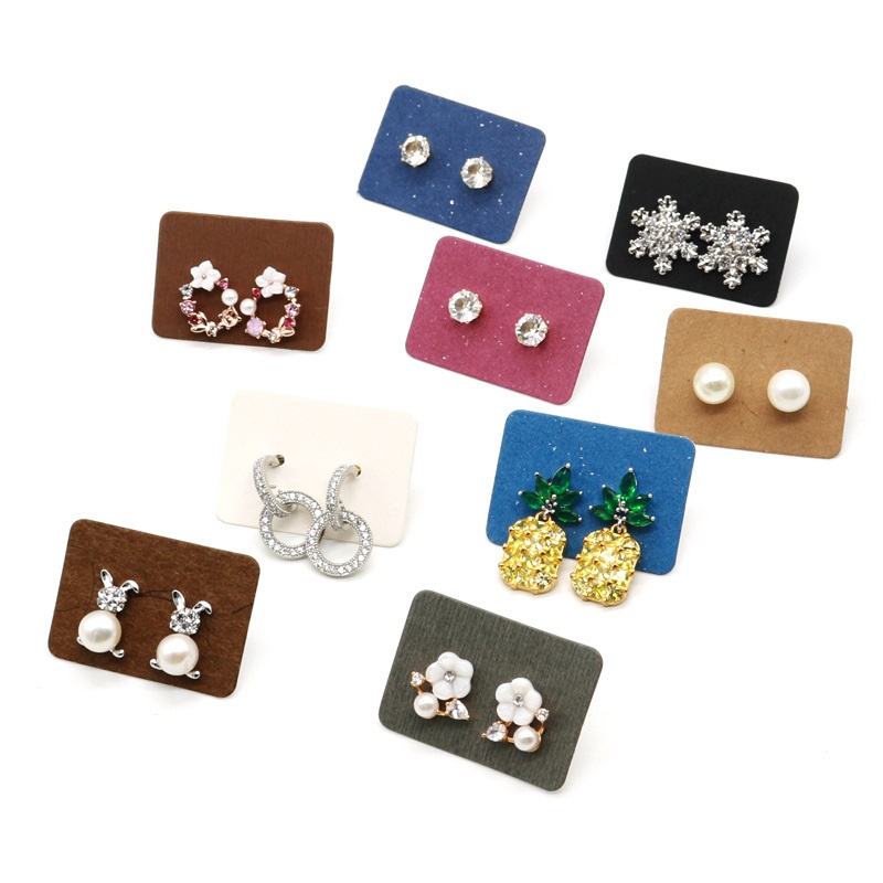 Kraft Hang Tag - แท็กหูกระดาษคราฟท์ชิ้น/ล็อต100ขนาด3.5*2.5ซม. แท็กหูแบบแขวนเครื่องประดับต่างหูกระดาษคราฟท์แท็กหูแหวนกระดาษ