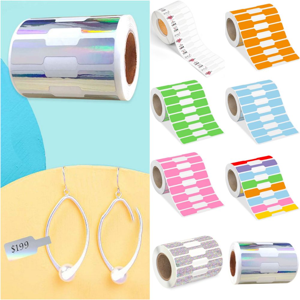 Kraft Hang Tag - ป้ายราคาเครื่องประดับหลากสี 500 ชิ้น ป้ายกระดาษคราฟท์เปล่า ป้ายแขวนเครื่องประดับ อุปกรณ์ตกแต่งบรรจุภัณฑ์