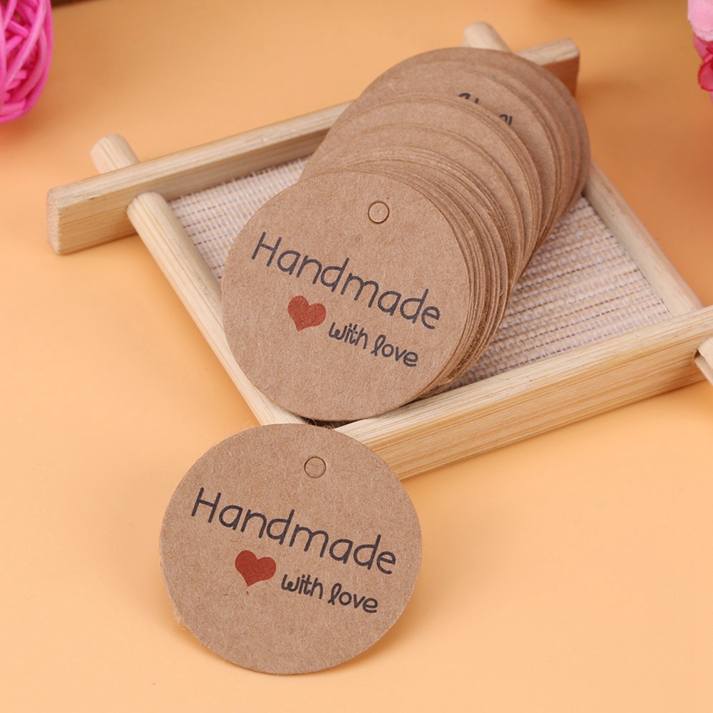 ป้ายราคาสีน้ำตาล 100 ชิ้น ป้าย - Kraft Hang Tag บทวิจารณ์และราคา
