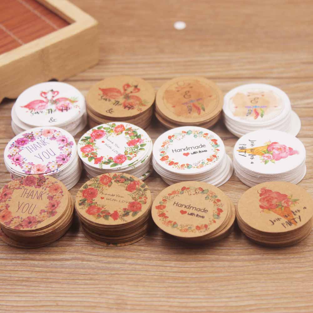 100ชิ้นสีขาว/กระดาษคราฟท์ของขว - Kraft Hang Tag บทวิจารณ์และราคา