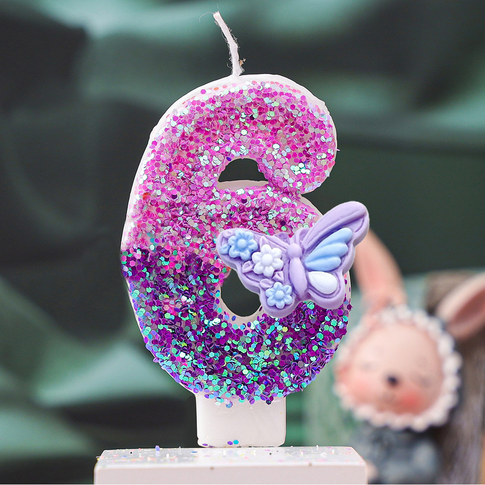 เทียนวันเกิดดิจิตอลรูปโบว์สีม่ - Candle Supplies Usa บทวิจารณ์และราคา