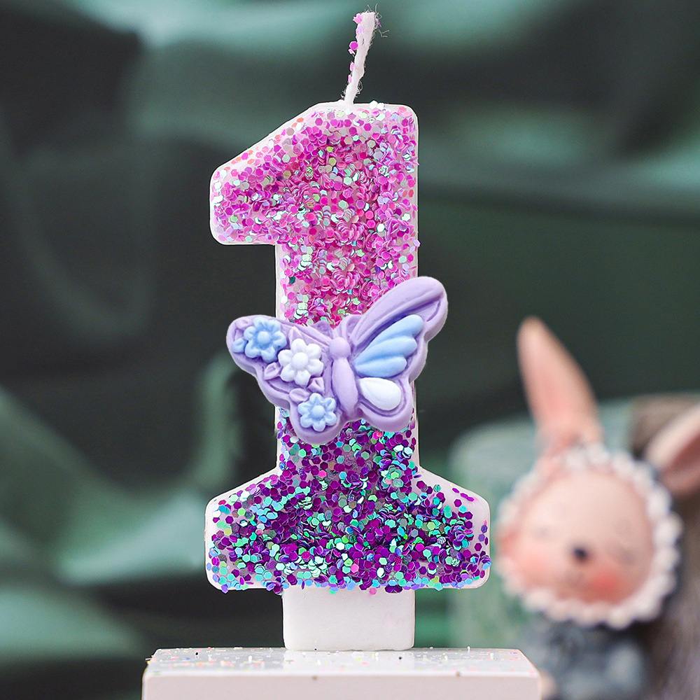 เทียนวันเกิดดิจิตอลรูปโบว์สีม่ - Candle Supplies Usa บทวิจารณ์และราคา