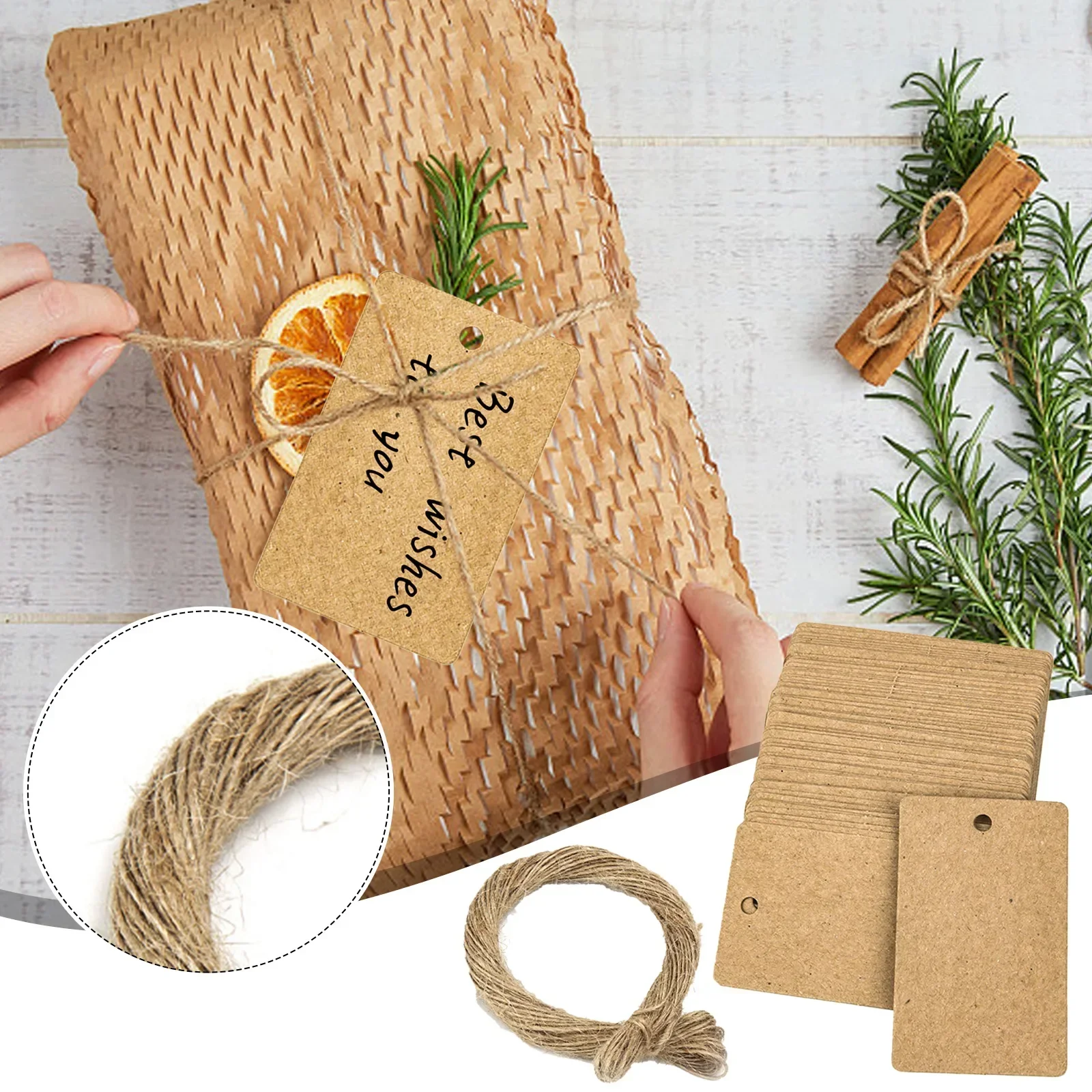 แท็กกระดาษคราฟท์ 100 ชิ้นกระดา - Kraft Hang Tag บทวิจารณ์และราคา