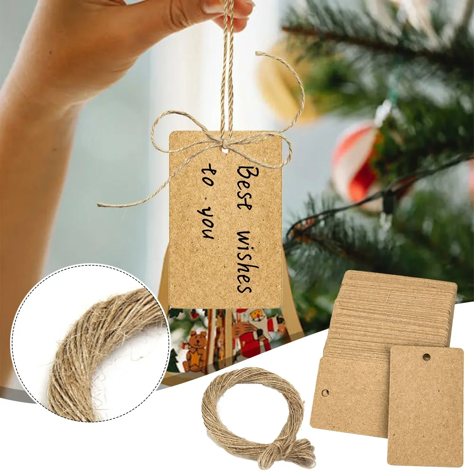 แท็กกระดาษคราฟท์ 100 ชิ้นกระดา - Kraft Hang Tag บทวิจารณ์และราคา